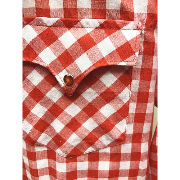 Champion Westerns Red Plaid Button Down Shirt Long Sleeve with Pockets - Picture 3 of 8